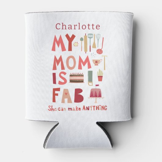 Leuke Moeder Gepersonaliseerde Naam Blikjeskoeler (Voorkant)