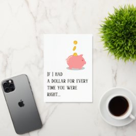 Leuke Moeder had gelijk, Spaarvarken Moederdag Gou Folie Feestdagenkaart