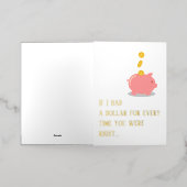 Leuke Moeder had gelijk, Spaarvarken Moederdag Gou Folie Feestdagenkaart (Buiten Laag)