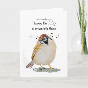Leuke Moeder Mama Gelukkige Verjaardag Mus Vogel Kaart