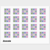 Leuke Moeder Quilt Squares Moederdag Vierkante Sticker (Vel)