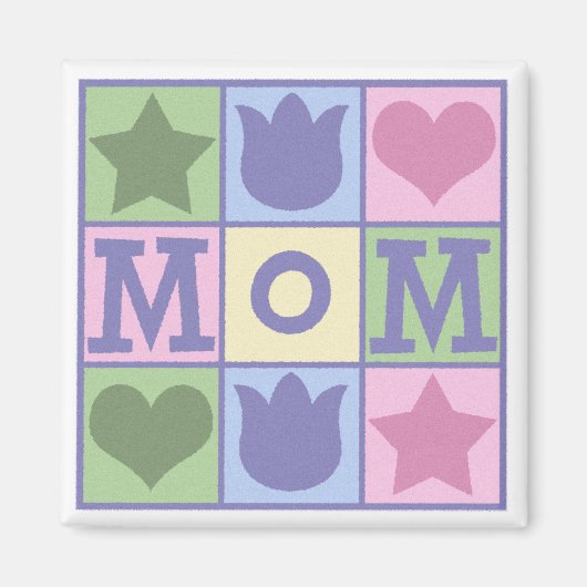 Leuke Moeder Quilt Squares Vierkante Magnet (Voorkant)