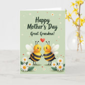 Leuke Moederdag Bijen Kaart (Gele Bloem)