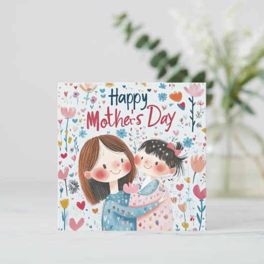 Leuke Moederdag kaart (Staand voorkant)
