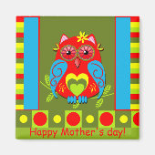 Leuke Moederdag magneet met Uil (Voorkant)