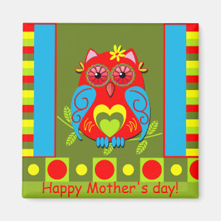 Leuke Moederdag magneet met Uil