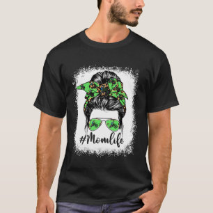 Leuke Moederdag Motorcross Moeder Leven Messy Bun  T-shirt
