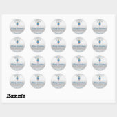 Leuke mollige engel zilveren effect sterren grappi ronde sticker (Vel)