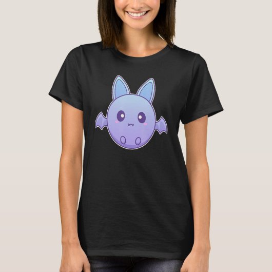 Leuke mollige pastel Gothic Bat T-shirt (Voorkant)
