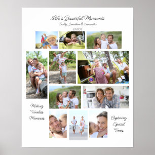 Leuke Momenten in het Leven 11 Foto's Collage Wit Poster