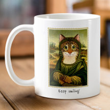 Leuke Mona Lisa Cat Aangepaste Tekst