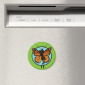 LEUKE MONARCH VLINDER DAME RONDE MAGNEET (Insitu (Vaatwasser))