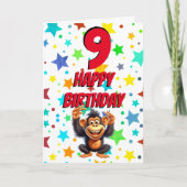 Leuke Monkey Stars Verjaardag Kaart (Voorkant)