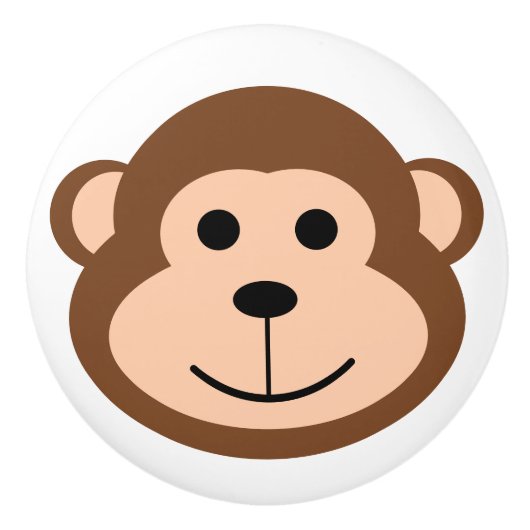 Leuke Monkey Wild Een Oerwoud Safari Dierlijke Car Keramische Knop (Voorkant)