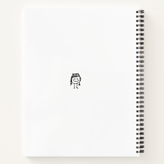 Leuke monochrome Doodle Aangepaste Naam Schetsboek Notitieboek (Achterkant)