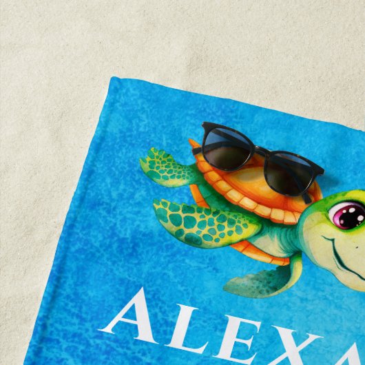 Leuke Monogram Naam Kust Zee Schildpad Walvis Strandlaken (In situ)