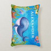Leuke Monogram Naam Kustschildpad en walvis Zee Accent Kussen (Voorkant(Verticaal))