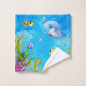 Leuke Monogram Naam Kustschildpad Zee Dolfijn Bad Handdoek (Wasdoekje)