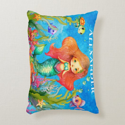 Leuke Monogram Naam Kustzeemeermin Accent Kussen (Voorkant(Verticaal))