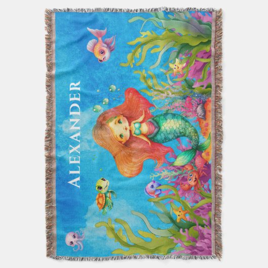 Leuke Monogram Naam Kustzeemeermin Deken (Voorkant Verticaal)