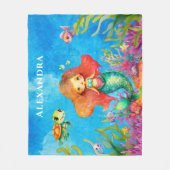 Leuke Monogram Naam Kustzeemeermin Fleece Deken (Voorkant)