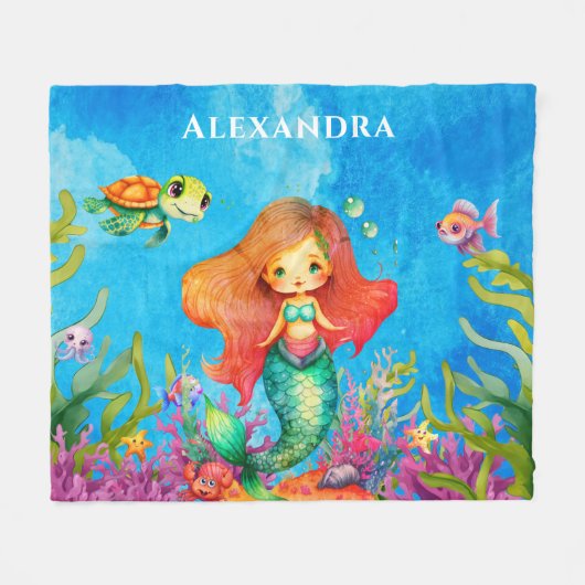 Leuke Monogram Naam Kustzeemeermin Fleece Deken (Voorkant (Horizontaal))