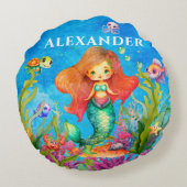 Leuke Monogram Naam Kustzeemeermin Rond Kussen (Achterkant)