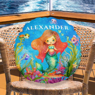 Leuke Monogram Naam Kustzeemeermin Rond Kussen