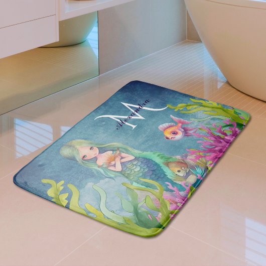 Leuke Monogram Naam Zeemeermin Badmat