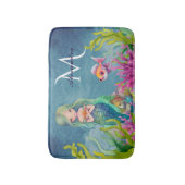 Leuke Monogram Naam Zeemeermin Badmat (Voorkant Verticaal)