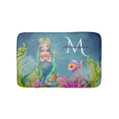Leuke Monogram Naam Zeemeermin Badmat (Voorkant)