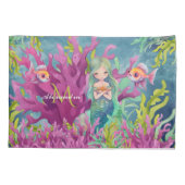 Leuke Monogram Naam Zeemeermin Kussensloop (Achterkant)