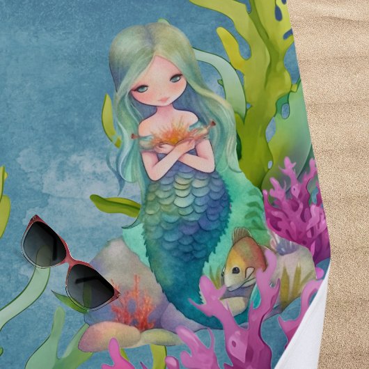 Leuke Monogram Naam Zeemeermin Strandlaken