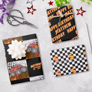 Leuke Monster Truck Verjaardag Inpakpapier Vel