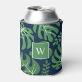 Leuke Monstera bladeren monogram Blikjeskoeler (Blikje Voorkant)