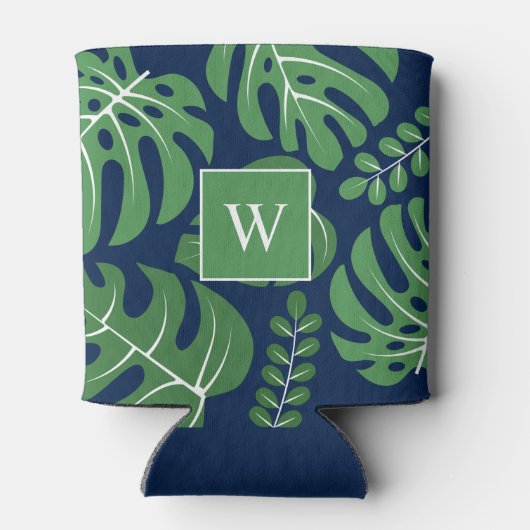 Leuke Monstera bladeren monogram Blikjeskoeler (Achterkant)
