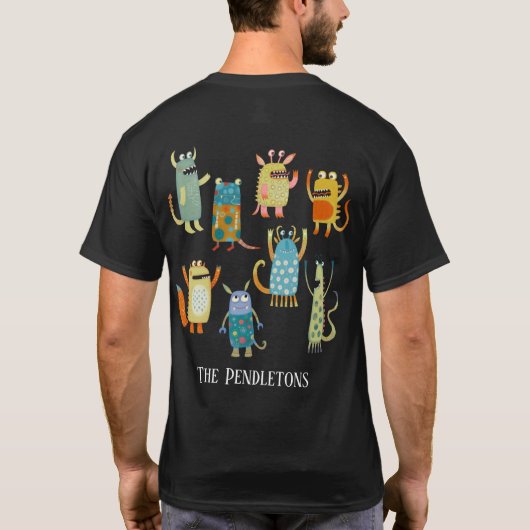Leuke Monsters Gepersonaliseerd T-shirt (Achterkant)