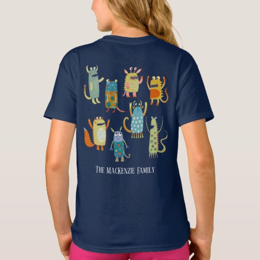 Leuke Monsters Gepersonaliseerd T-shirt (Achterkant)