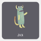 Leuke Monsters Gepersonaliseerd Vierkante Sticker (Voorkant)