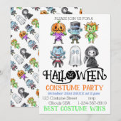 Leuke Monsters Halloween Kostuum Party Kaart (Voorkant / Achterkant)