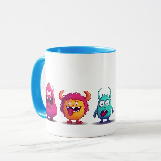 Leuke Monsters Lichtblauw Mok (Voorkant links)