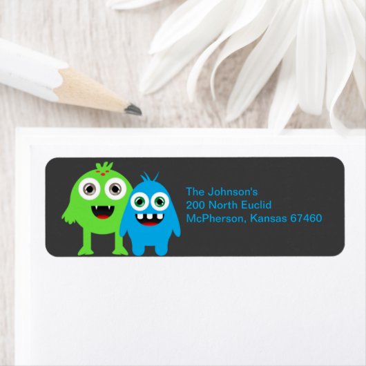 Leuke monsters retour adres label (Insitu)