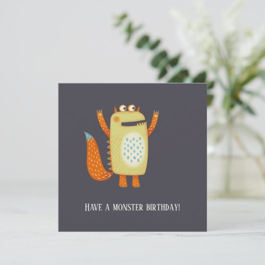 Leuke Monsters Verjaardag Kaart (Staand voorkant)