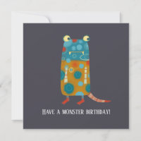 Leuke Monsters Verjaardag Kaart