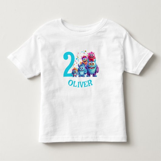 Leuke Monsters Verjaardag Naam Jongen Peuter T-shi Kinder Shirts (Voorkant)