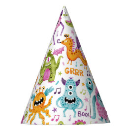 Leuke Monsters Verjaardagsfeestpatroon Feesthoedjes