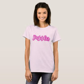 Leuke Mooie Licht Roze Tekst Bubbles Dames  T-shirt (Voorkant volledig)