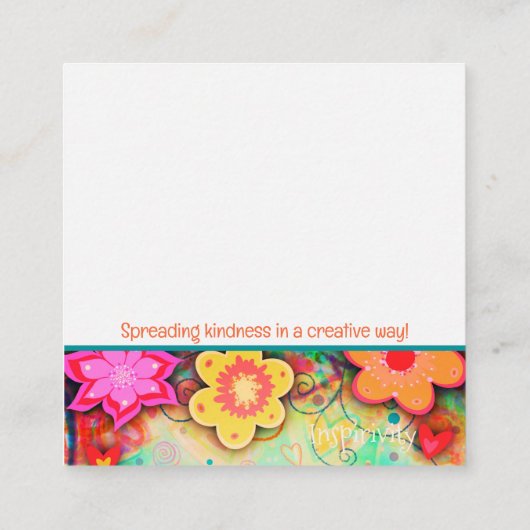 Leuke Mooie Liefde Mensen Inspiratie Vriendelijkhe Vierkante Visitekaartje (Achterkant)