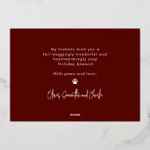 Leuke Mooie Lijst Hond Huisdier Kerst Vakantie Folie Feestdagenkaart (Achterkant)