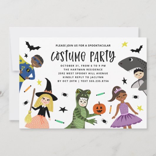 Leuke Mooie Moderne Uitnodiging Voor Een Halloween (Voorkant)